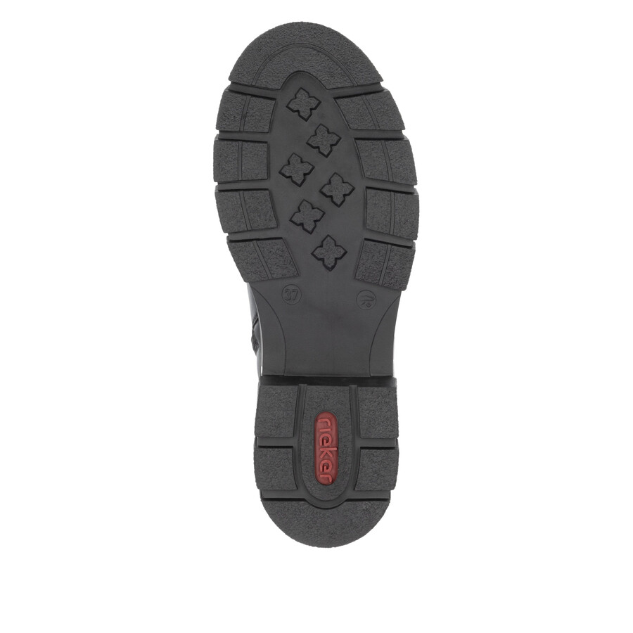 botas negras con cremallera para mujer rieker z9177-00
