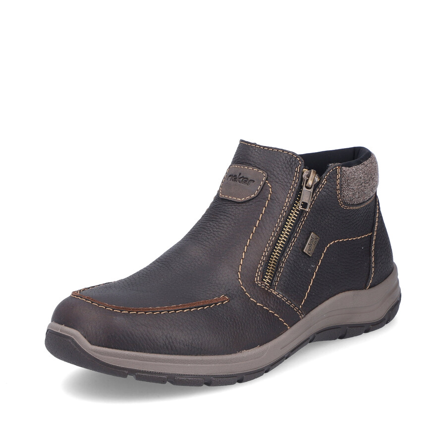 botas marrones con cremallera para hombre rieker 03660-25