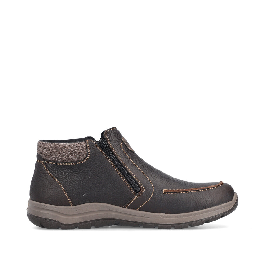 botas marrones con cremallera para hombre rieker 03660-25