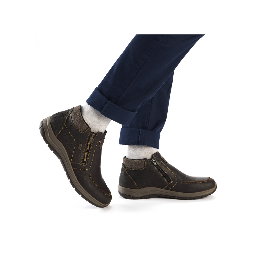 botas marrones con cremallera para hombre rieker 03660-25