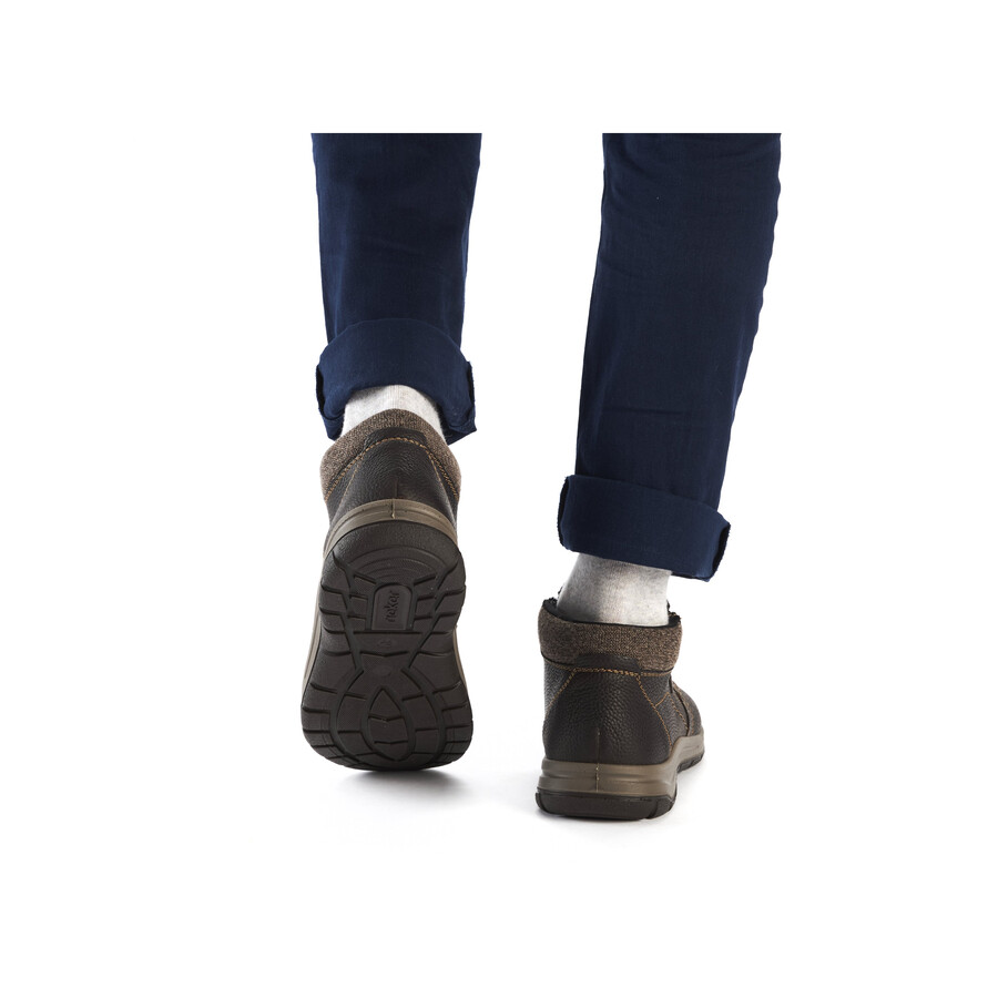 botas marrones con cremallera para hombre rieker 03660-25