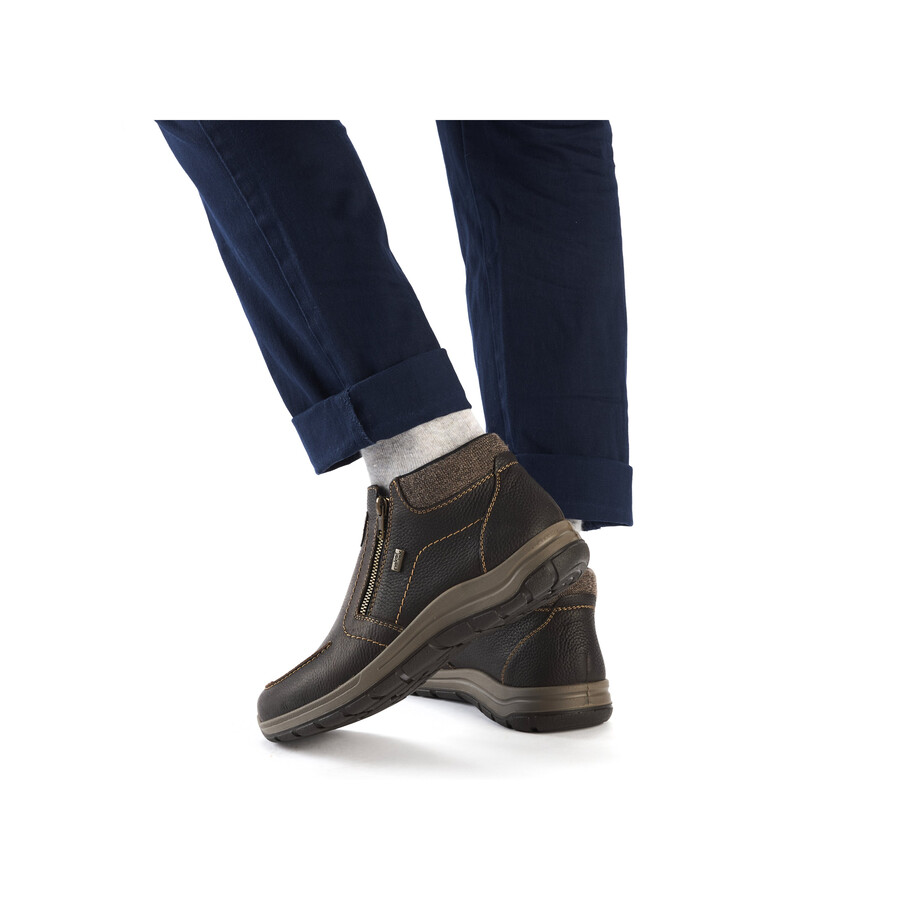 botas marrones con cremallera para hombre rieker 03660-25