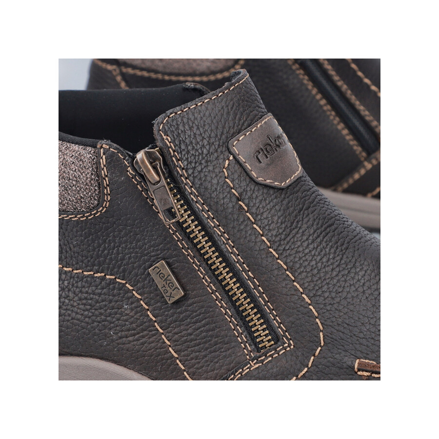 botas marrones con cremallera para hombre rieker 03660-25