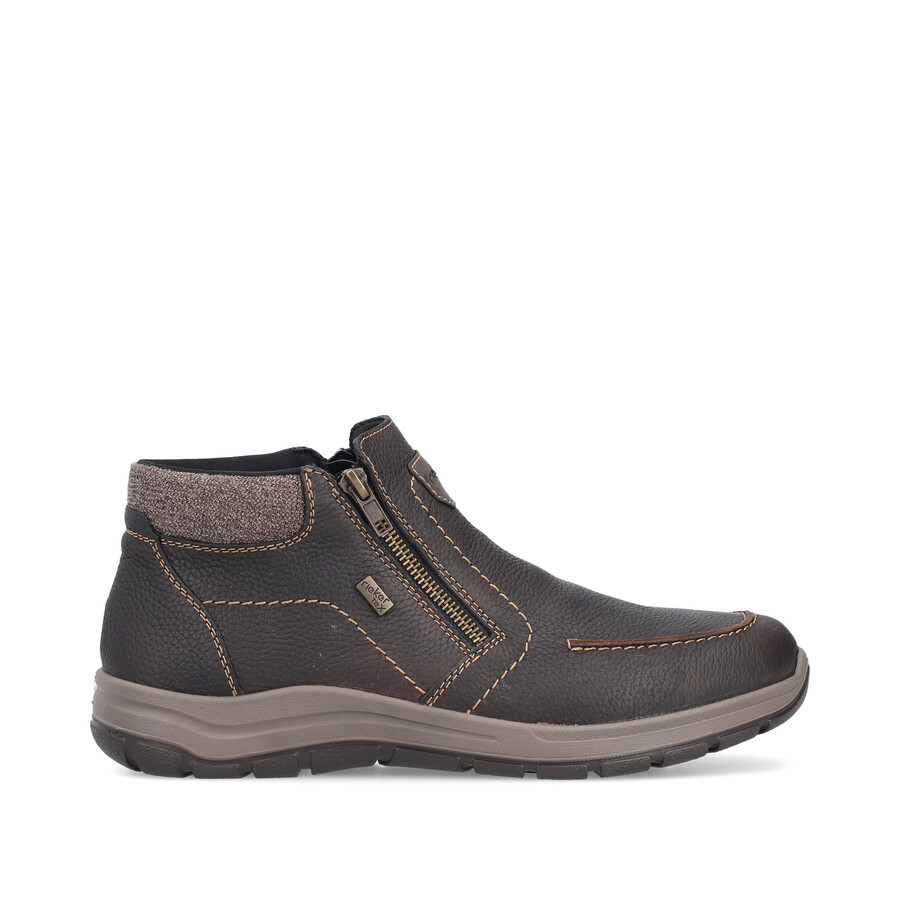 botas marrones con cremallera para hombre rieker 03660-25