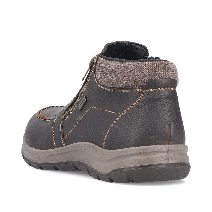 botas marrones con cremallera para hombre rieker 03660-25