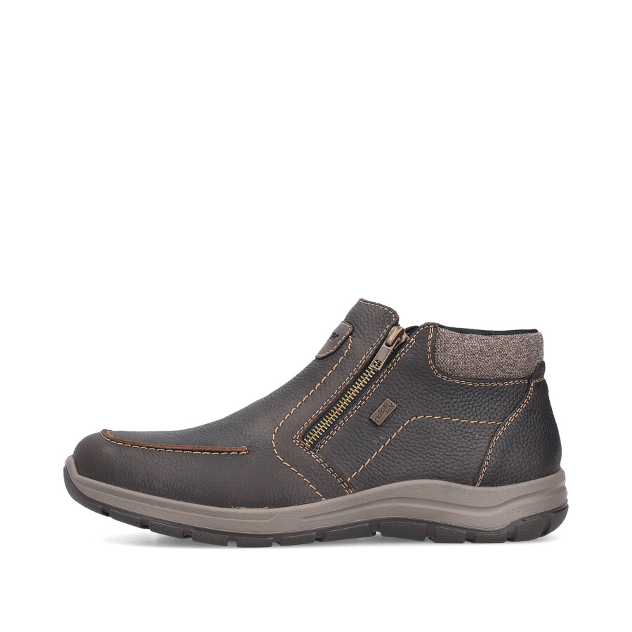 botas marrones con cremallera para hombre rieker 03660-25