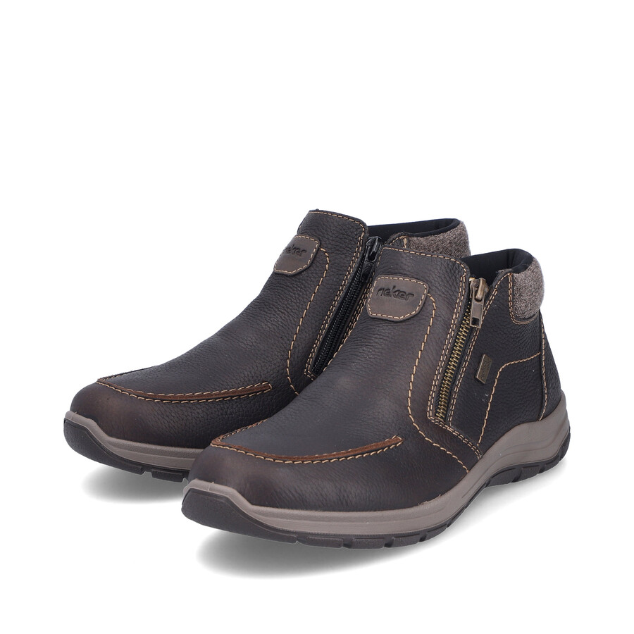 botas marrones con cremallera para hombre rieker 03660-25