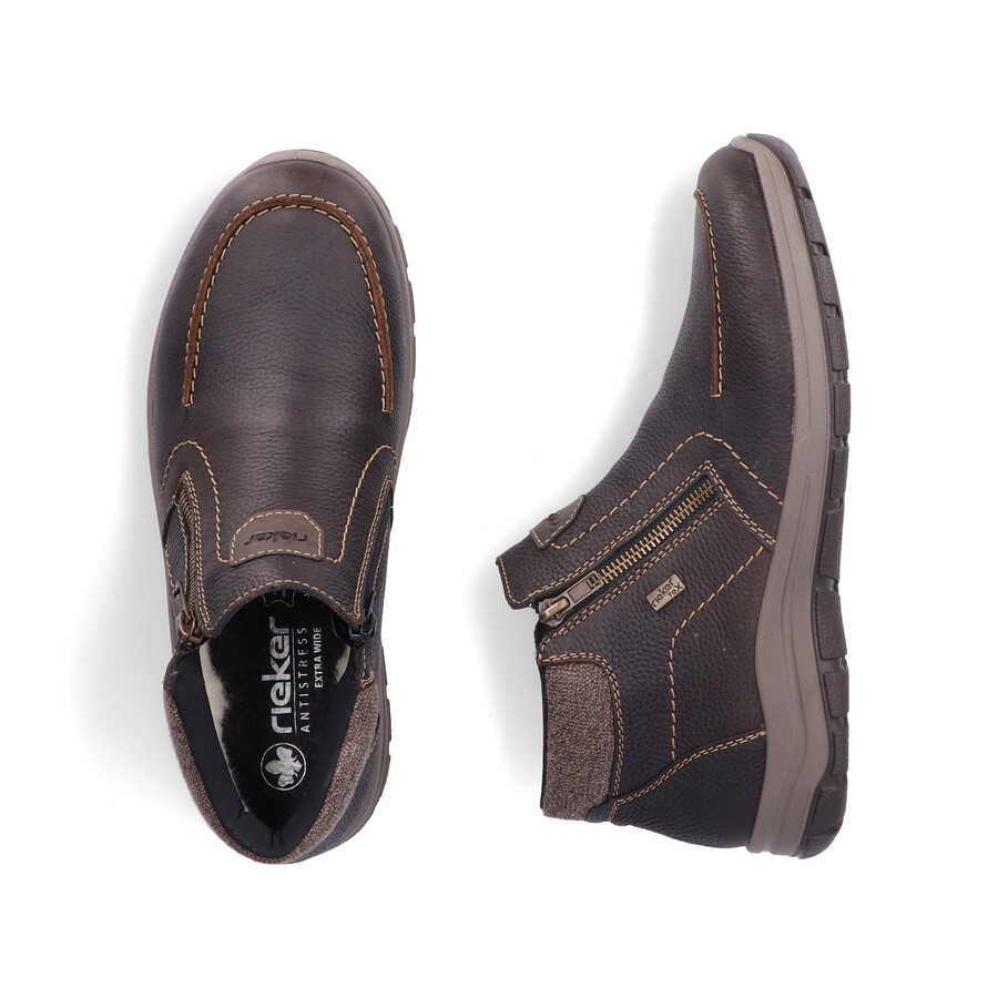 botas marrones con cremallera para hombre rieker 03660-25