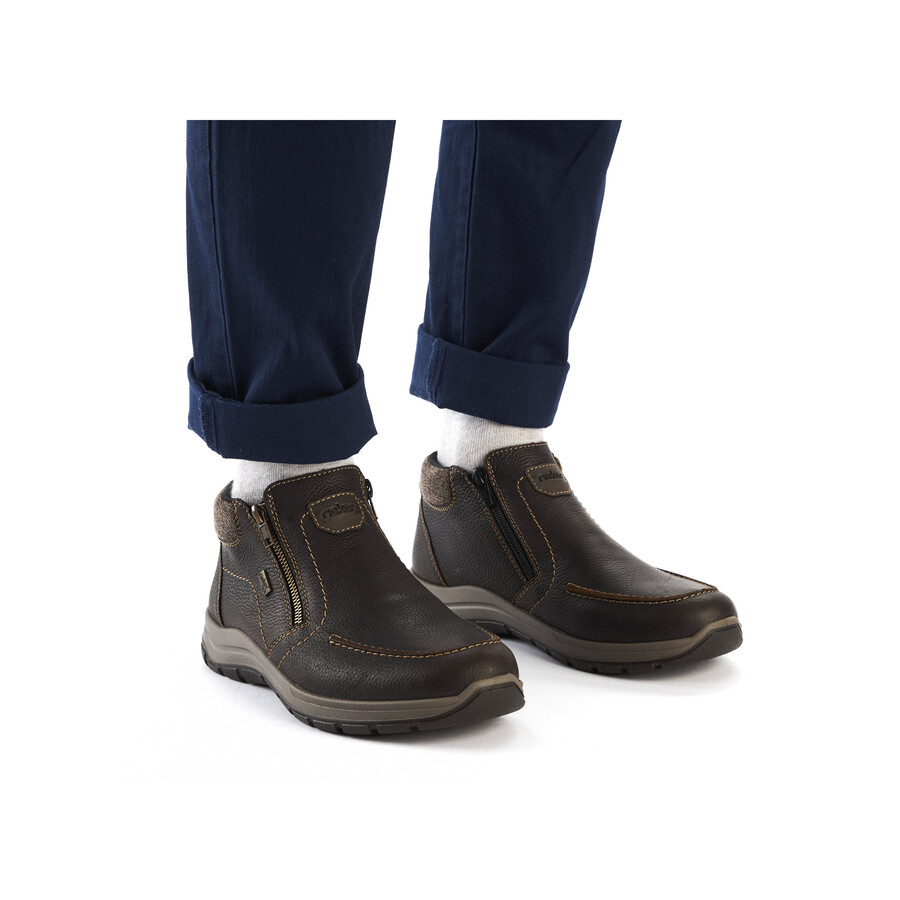 botas marrones con cremallera para hombre rieker 03660-25