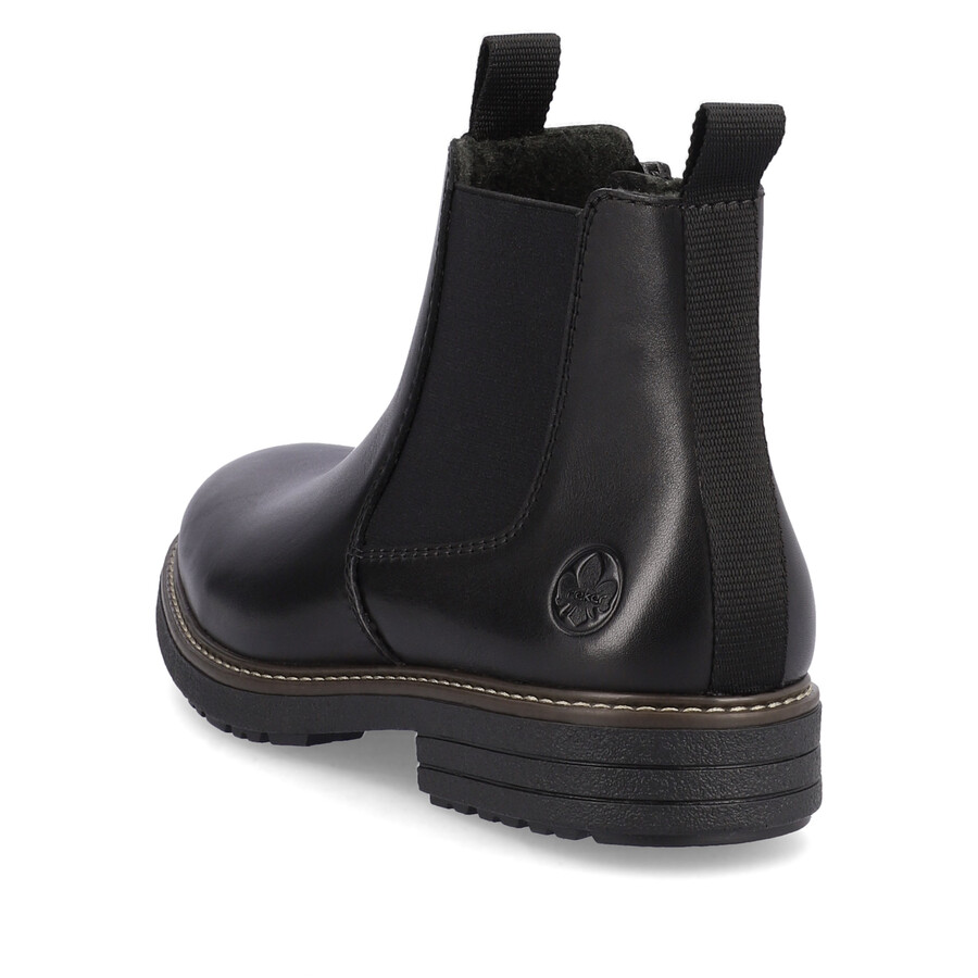 botas negras con cremallera para hombre rieker 33180-00