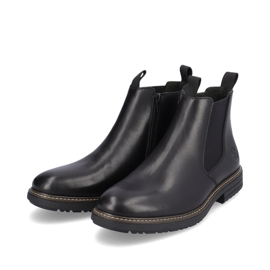 botas negras con cremallera para hombre rieker 33180-00