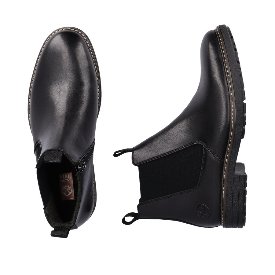 botas negras con cremallera para hombre rieker 33180-00