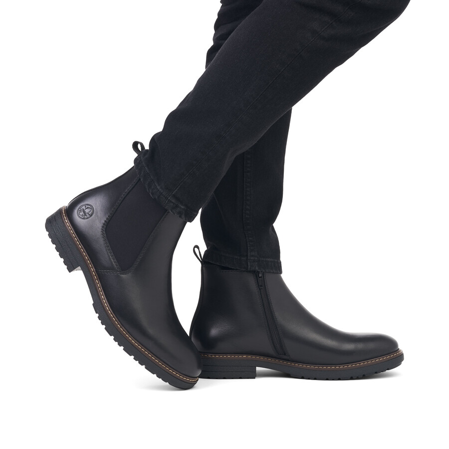 botas negras con cremallera para hombre rieker 33180-00