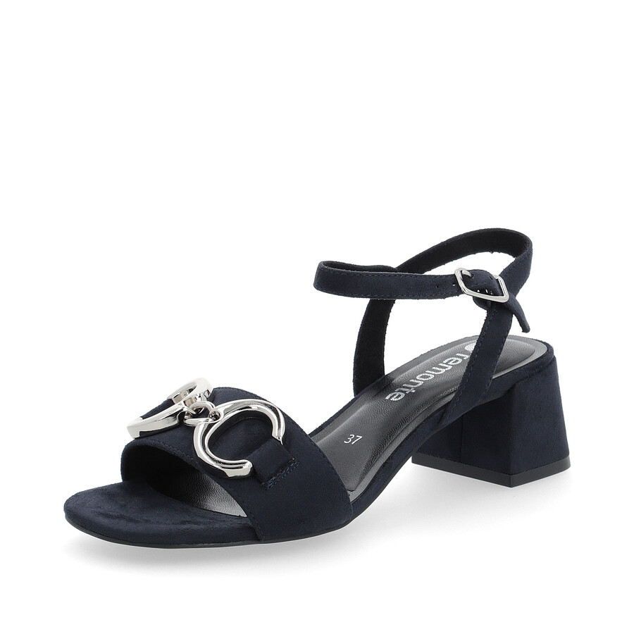 sandalias con hebilla azul para mujer remonte d1l50-14