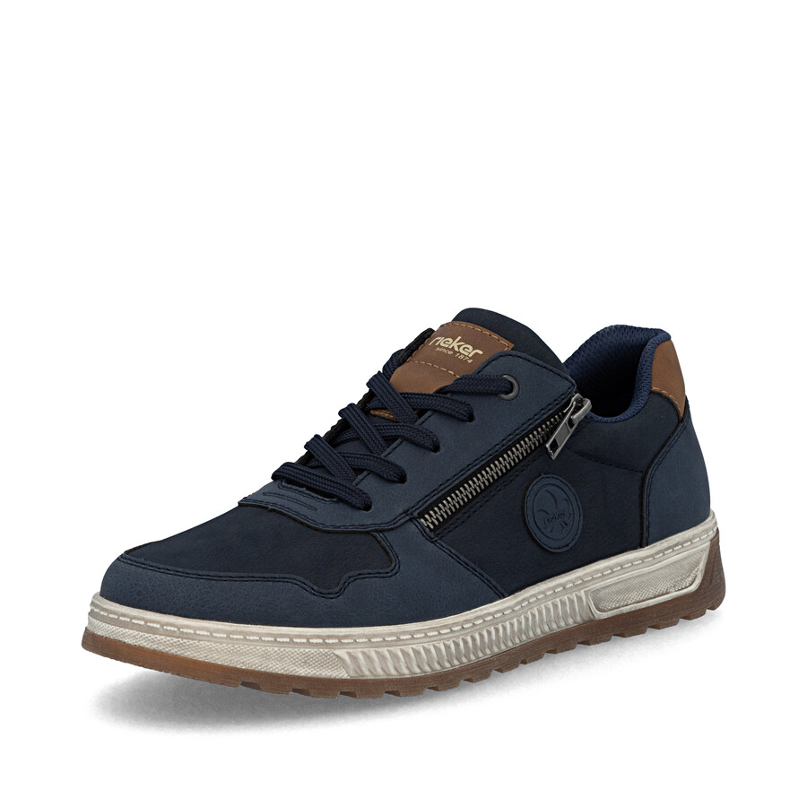 zapatos azules con cremallera para hombre rieker 37029-14