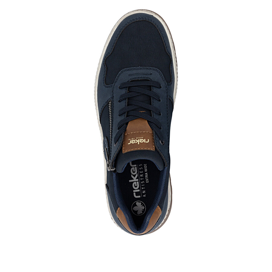 zapatos azules con cremallera para hombre rieker 37029-14