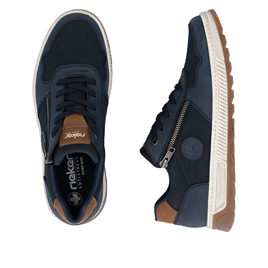 zapatos azules con cremallera para hombre rieker 37029-14