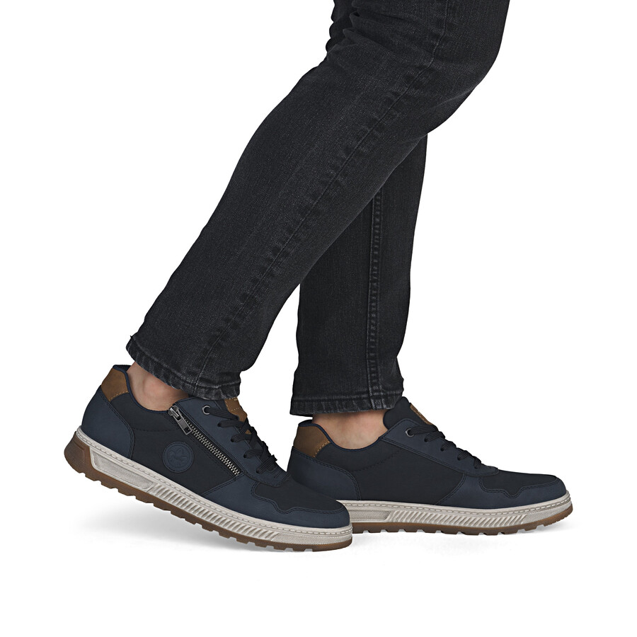 zapatos azules con cremallera para hombre rieker 37029-14