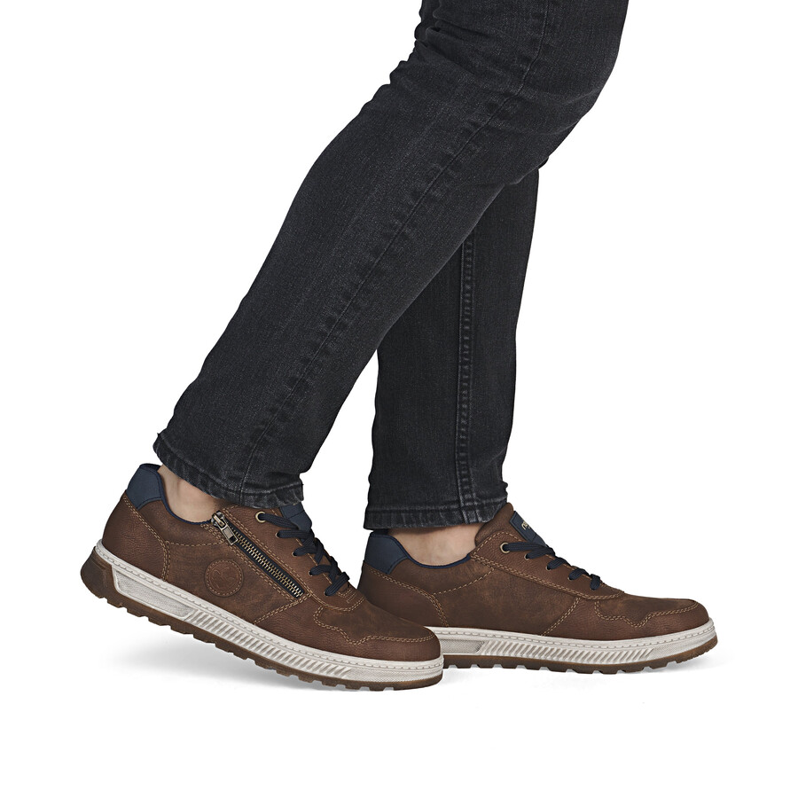 zapatos marrones con cremallera para hombre rieker 37029-24