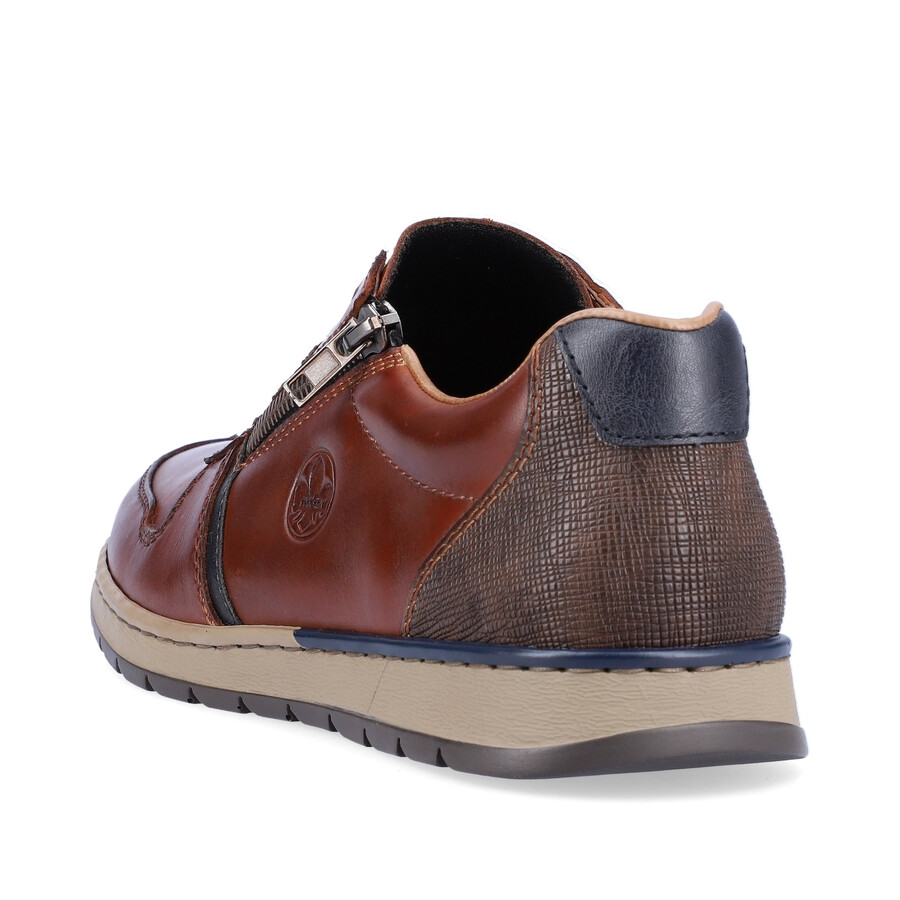 zapatos marrones con cremallera para hombre rieker b2112-25