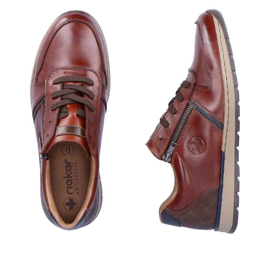 zapatos marrones con cremallera para hombre rieker b2112-25