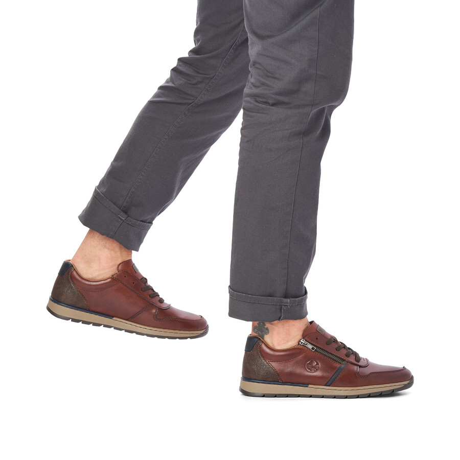 zapatos marrones con cremallera para hombre rieker b2112-25