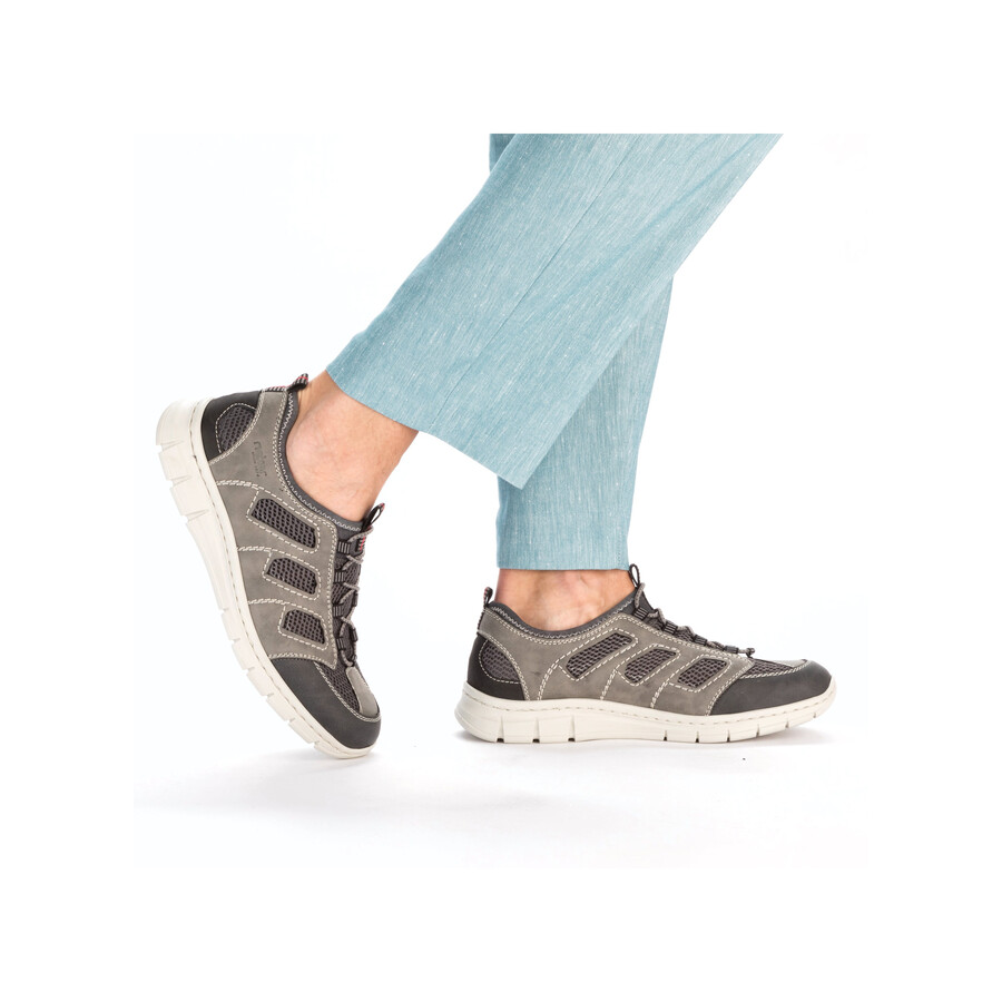 zapatos elásticos grises para hombre rieker b7762-45