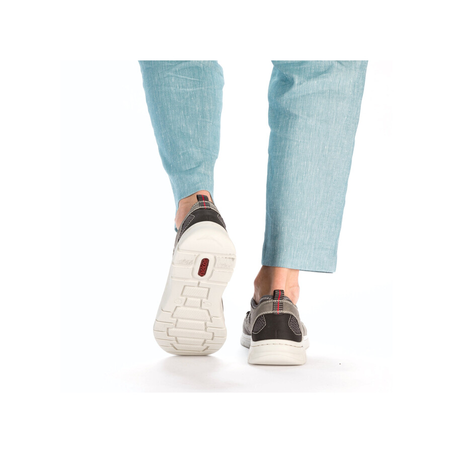 zapatos elásticos grises para hombre rieker b7762-45