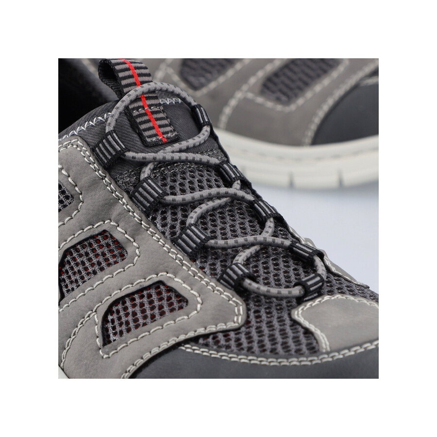 zapatos elásticos grises para hombre rieker b7762-45