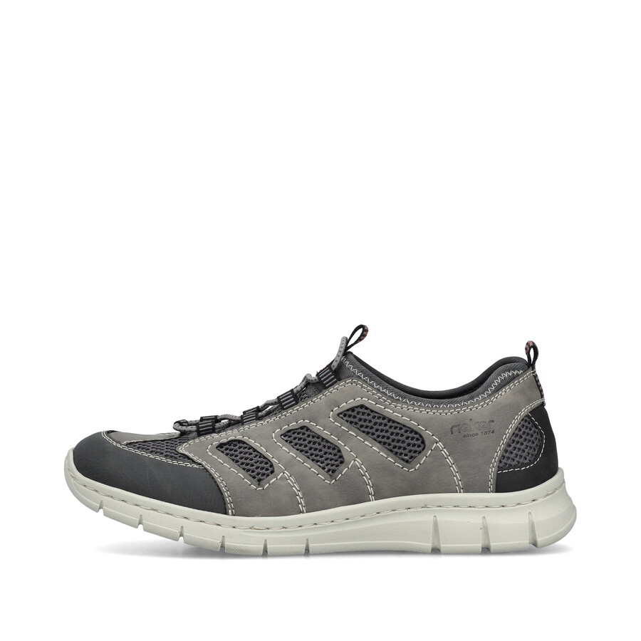 zapatos elásticos grises para hombre rieker b7762-45