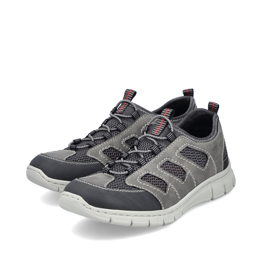 zapatos elásticos grises para hombre rieker b7762-45
