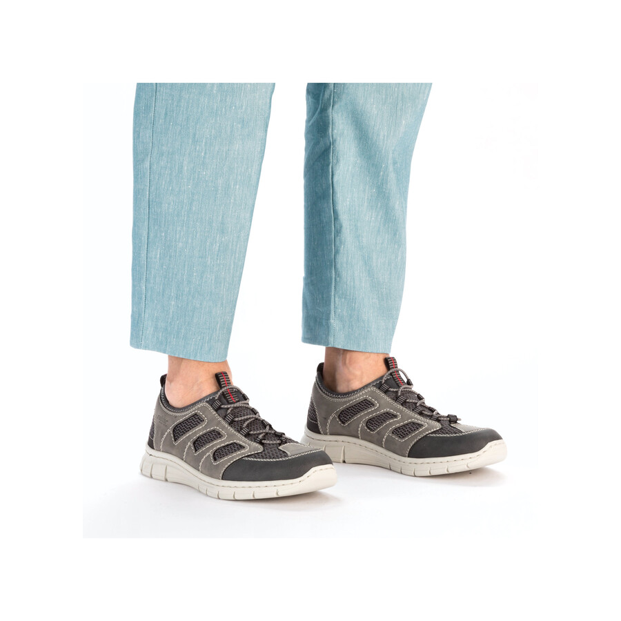 zapatos elásticos grises para hombre rieker b7762-45