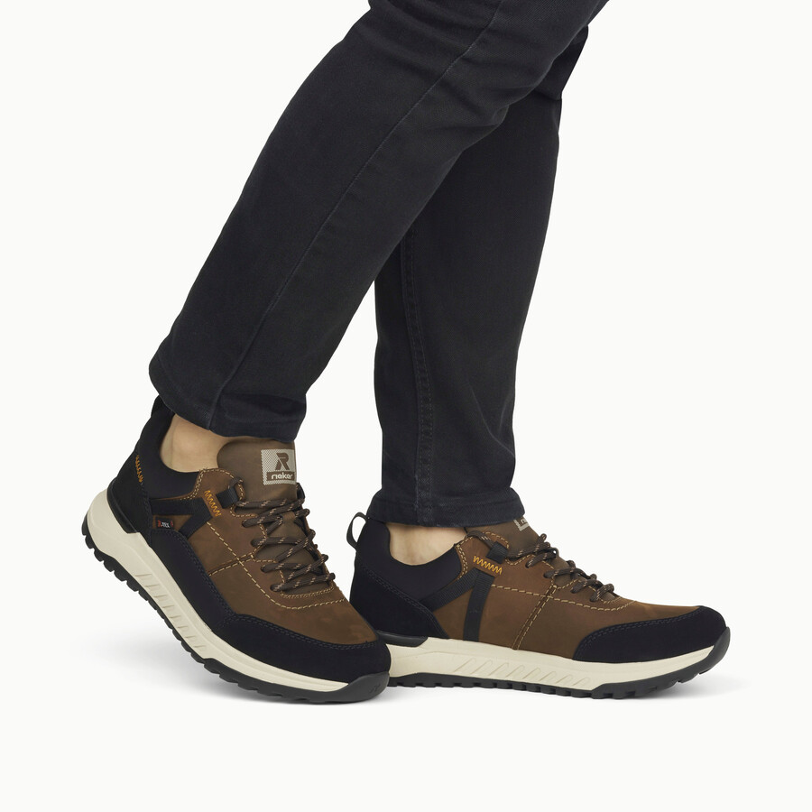 zapatos elásticos marrones para hombre rieker sport u0100-22