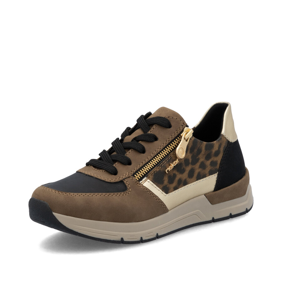 zapatos marrones con cremallera para mujer rieker 58902-24