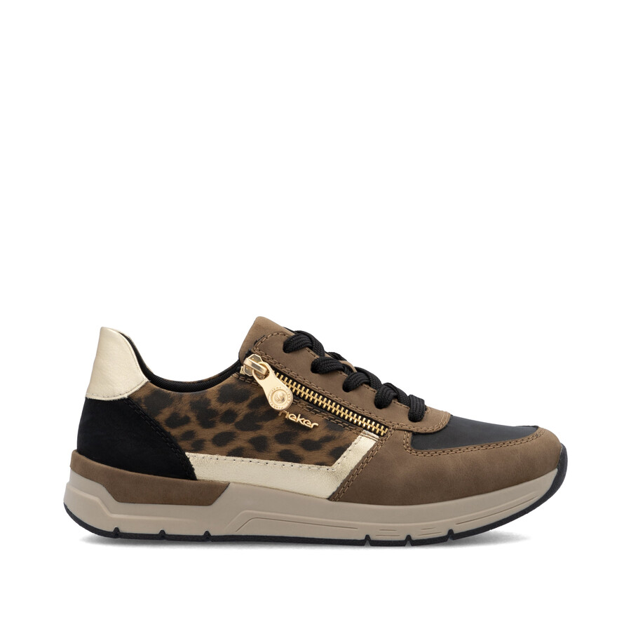 zapatos marrones con cremallera para mujer rieker 58902-24