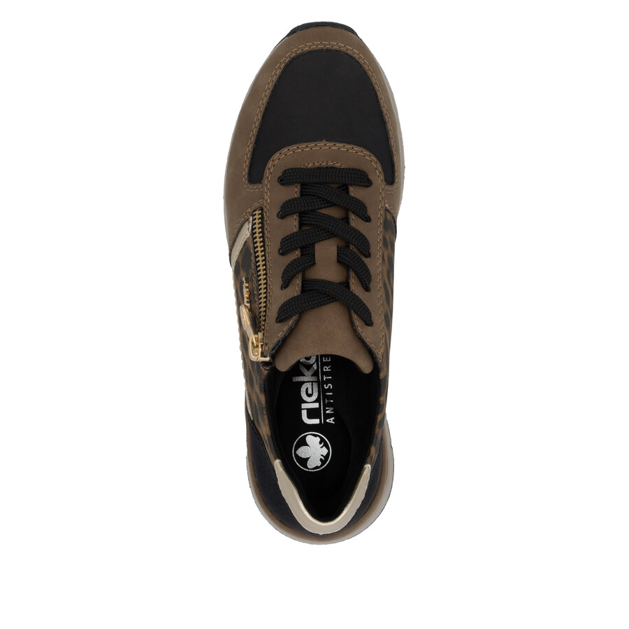 zapatos marrones con cremallera para mujer rieker 58902-24
