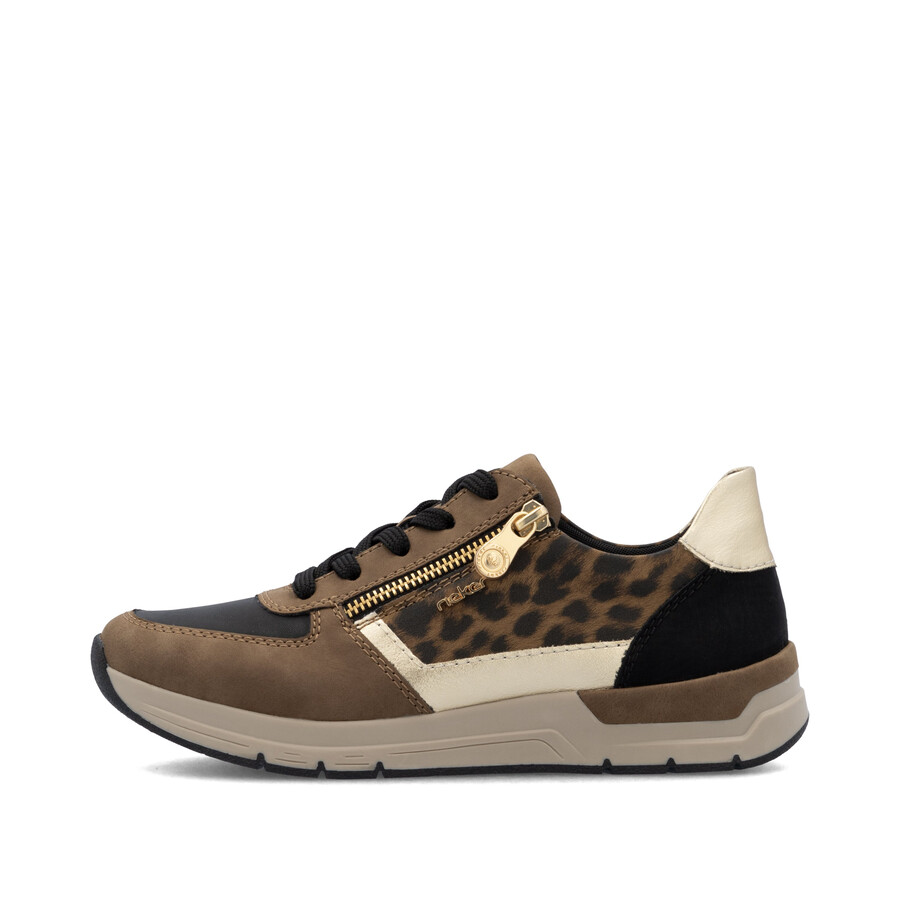 zapatos marrones con cremallera para mujer rieker 58902-24