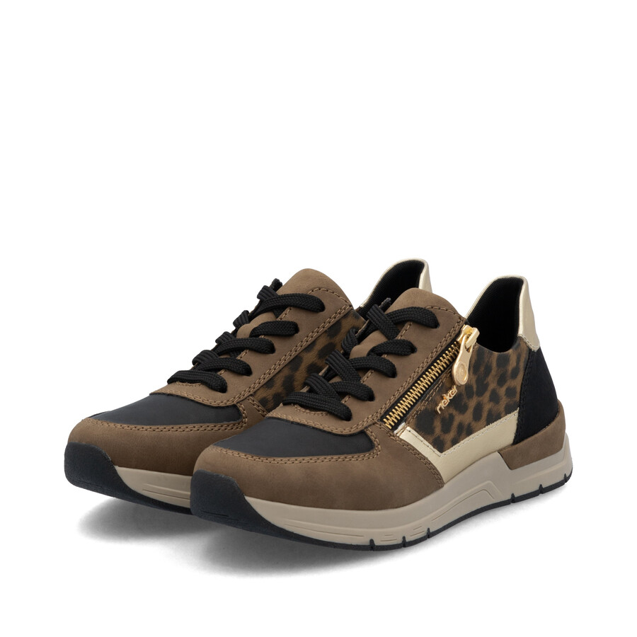 zapatos marrones con cremallera para mujer rieker 58902-24