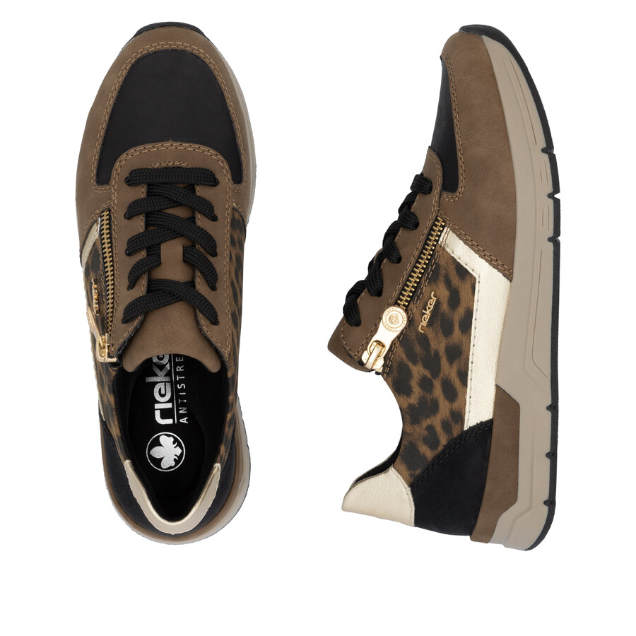 zapatos marrones con cremallera para mujer rieker 58902-24