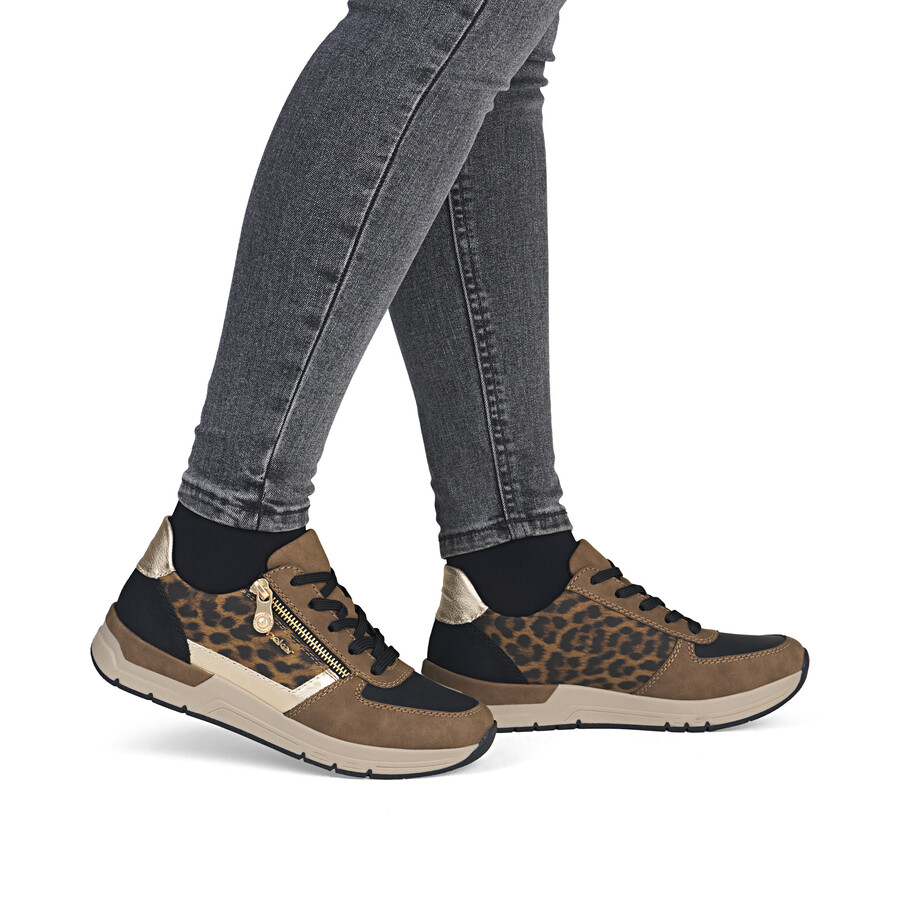 zapatos marrones con cremallera para mujer rieker 58902-24