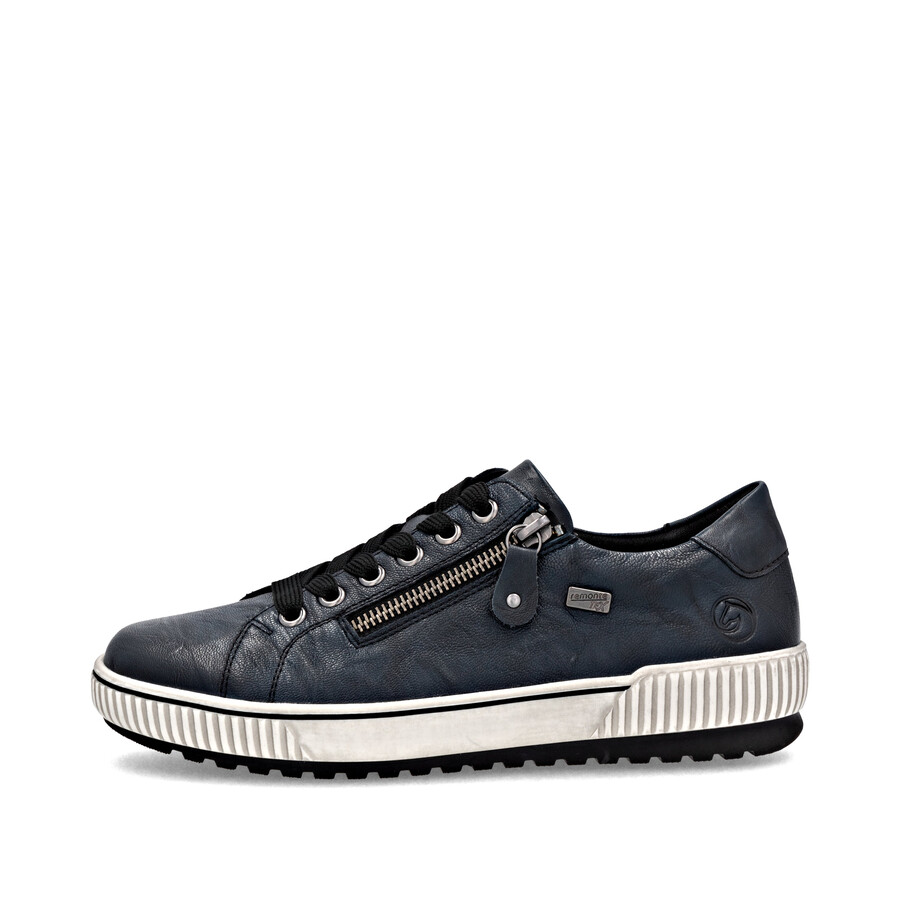 zapatos azules con cremallera para mujer remonte d0700-15