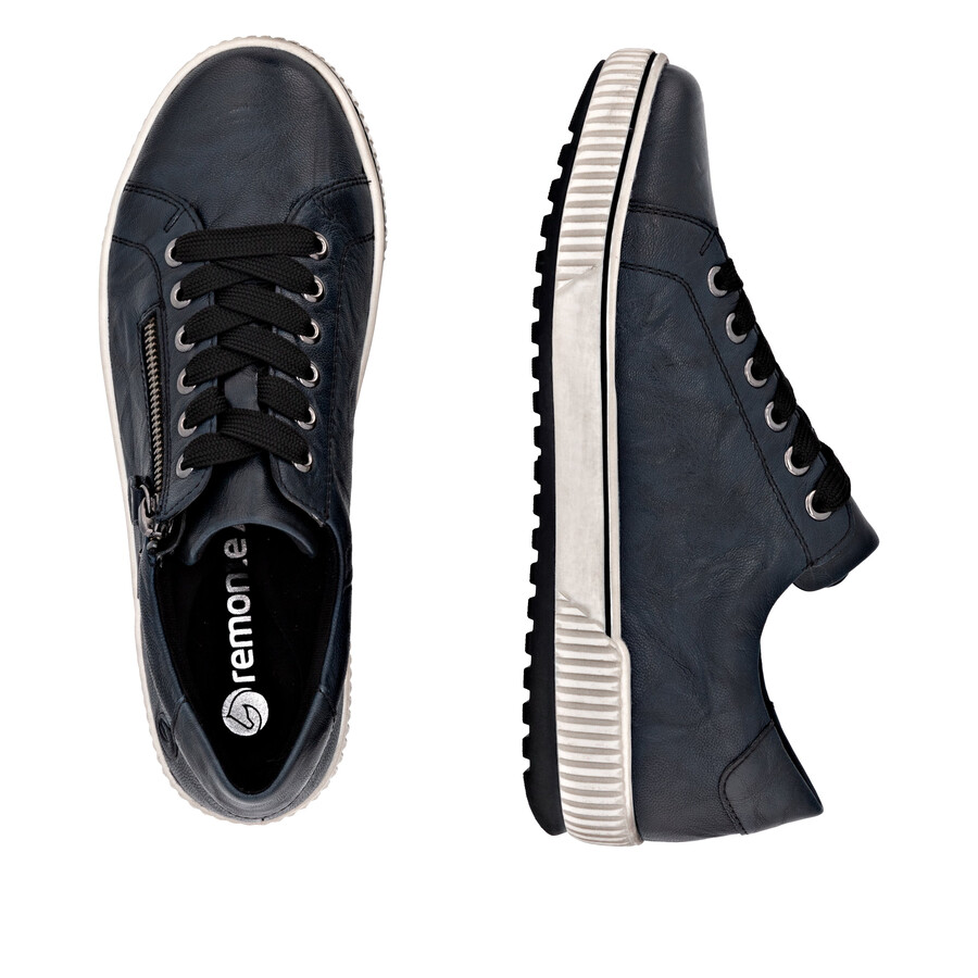 zapatos azules con cremallera para mujer remonte d0700-15