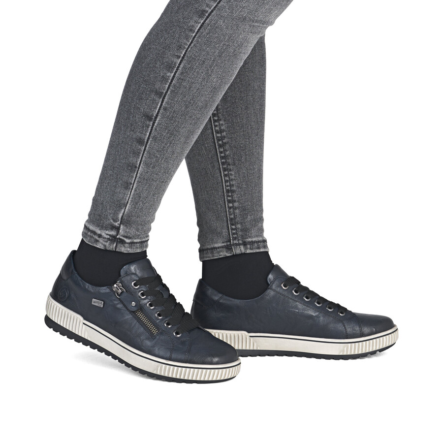 zapatos azules con cremallera para mujer remonte d0700-15
