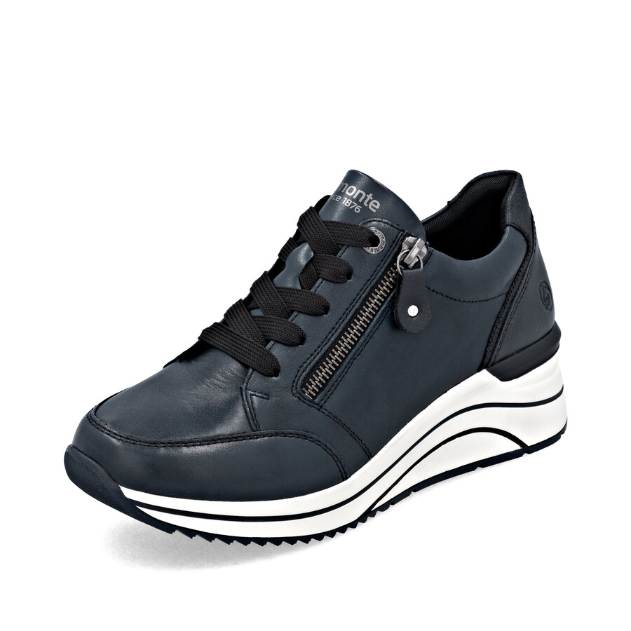zapatos azules con cremallera para mujer remonte d0t03-15