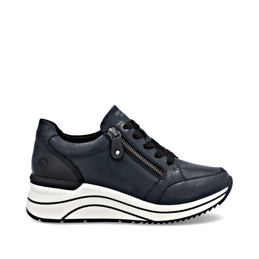 zapatos azules con cremallera para mujer remonte d0t03-15