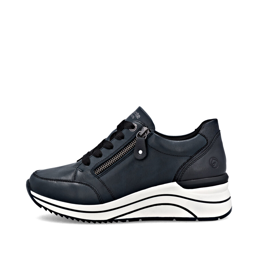 zapatos azules con cremallera para mujer remonte d0t03-15