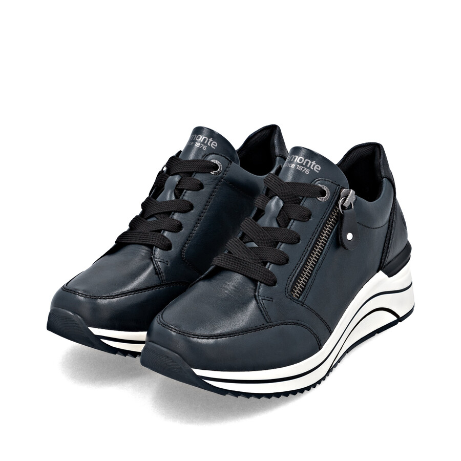 zapatos azules con cremallera para mujer remonte d0t03-15