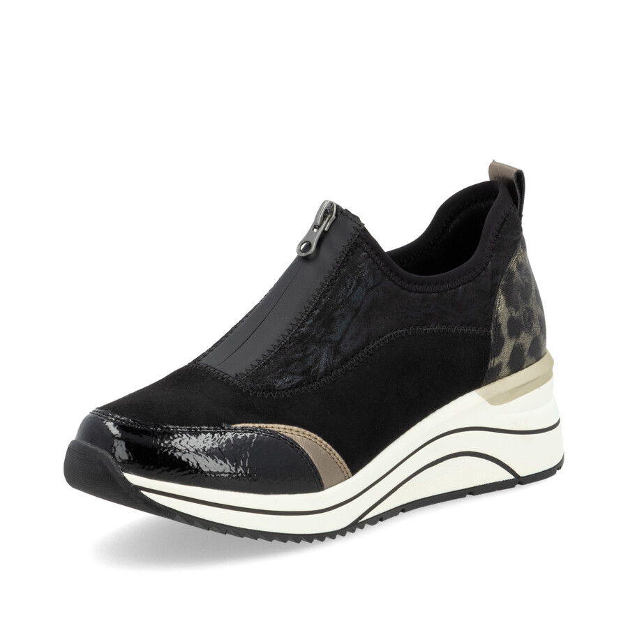 zapatos negros con cremallera para mujer remonte d0t08-02