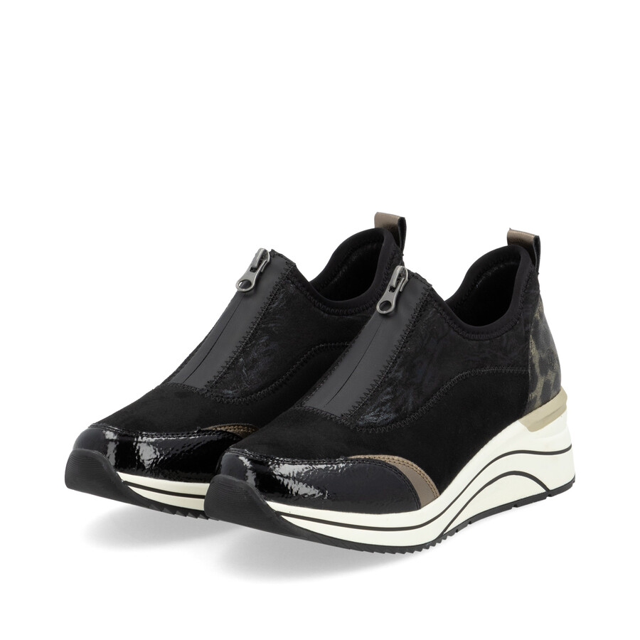 zapatos negros con cremallera para mujer remonte d0t08-02