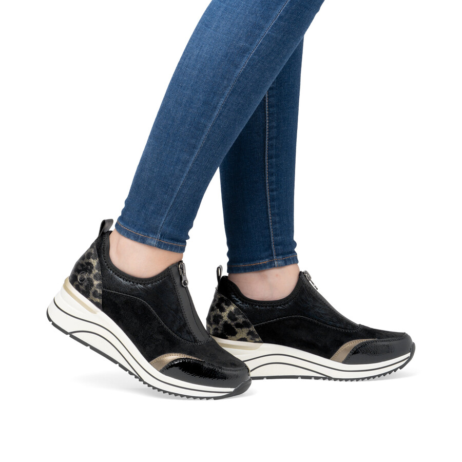 zapatos negros con cremallera para mujer remonte d0t08-02